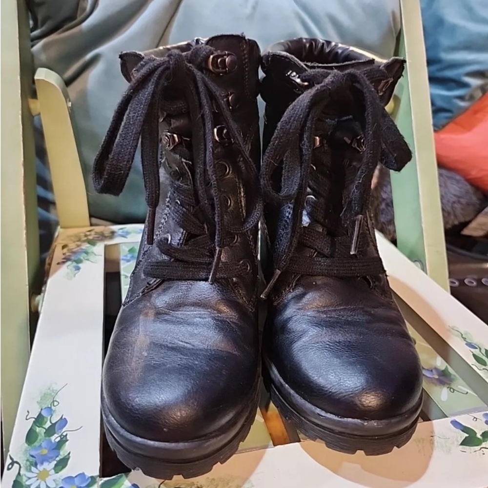 Joe Boxer Black Block Heel Ankle Boots Vintage - 8 - Picture 9 of 14